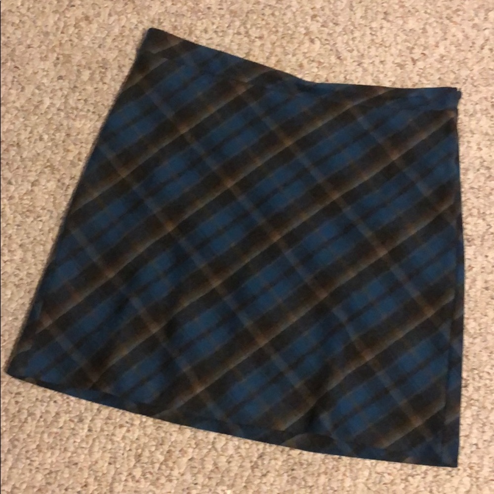 Plaid wool skirt